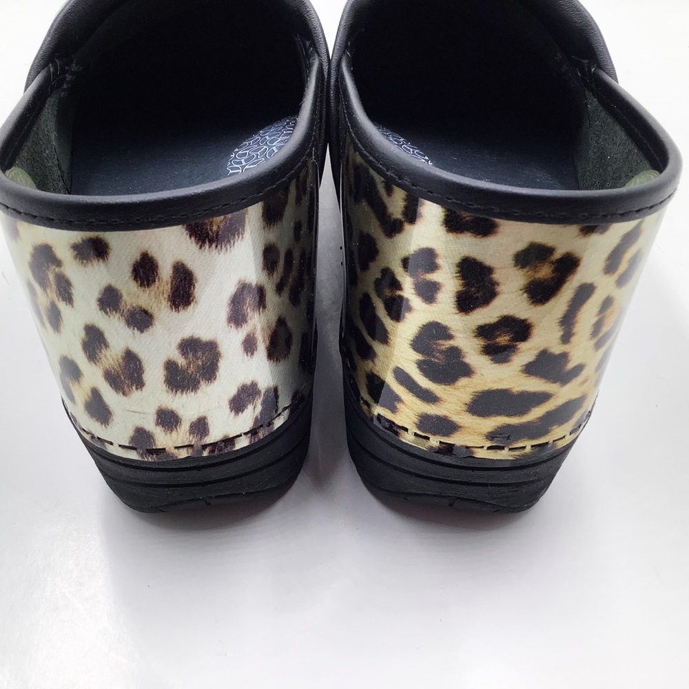 {Dansko}Leopard Patent Leather Clogs - Picture 5 of 8